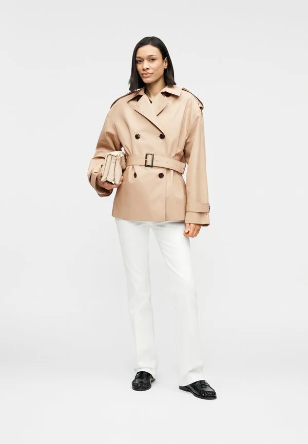 Водоотталкивающее, удобное, короткое пальто-тренч, классическое пальто Tommy Hilfiger, Beige — фото 2