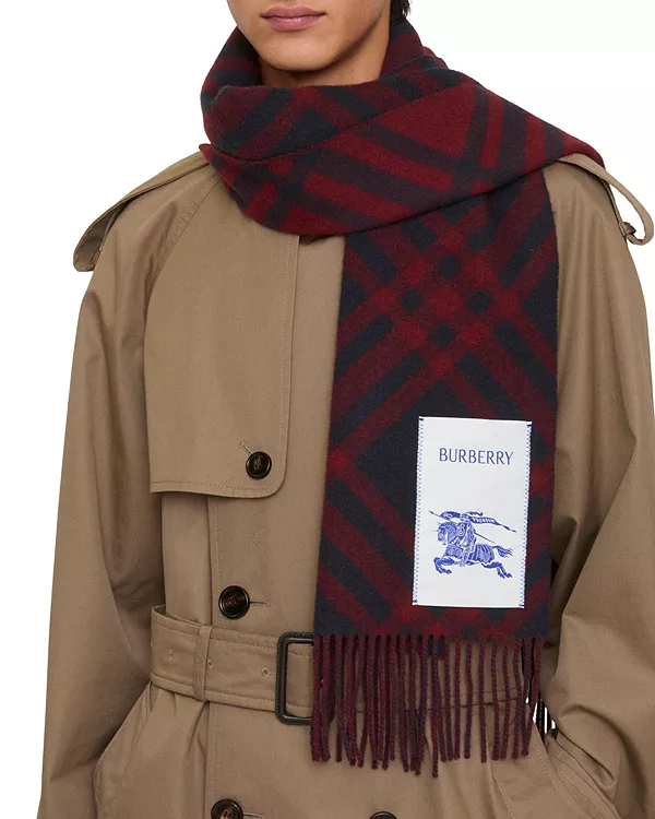Клетчатый кашемировый шарф Burberry, красный — фото 2
