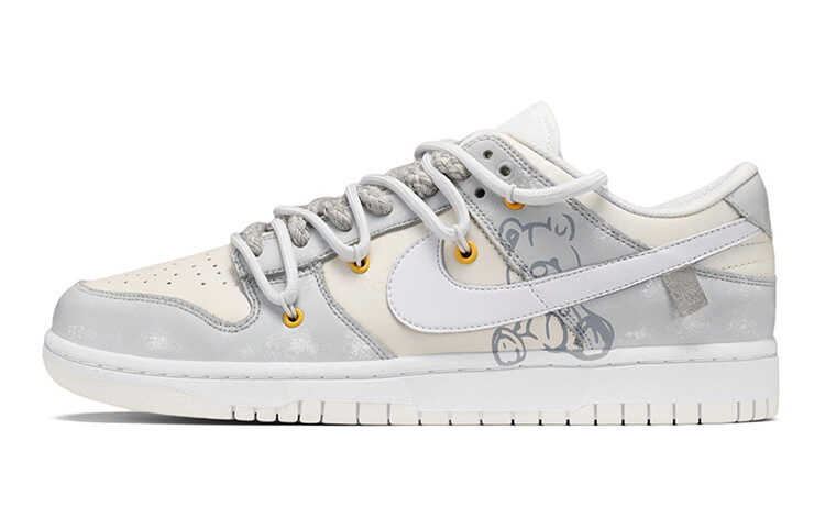 

Кроссовки Nike Dunk Skateboard Shoes Women's Low-Top Gray Yellow