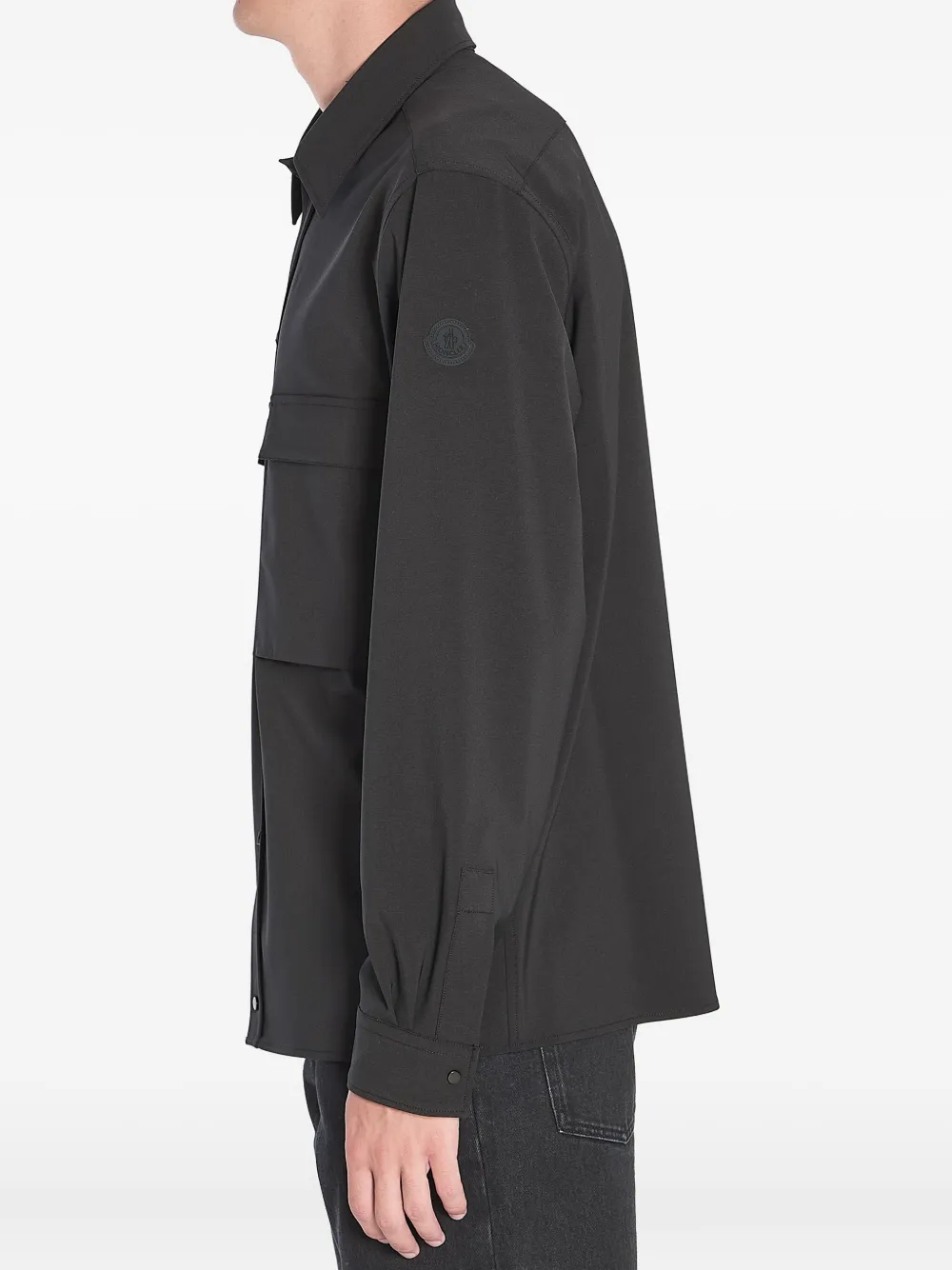 Рубашка с длинными рукавами и накладными карманами MONCLER, черный — фото 4
