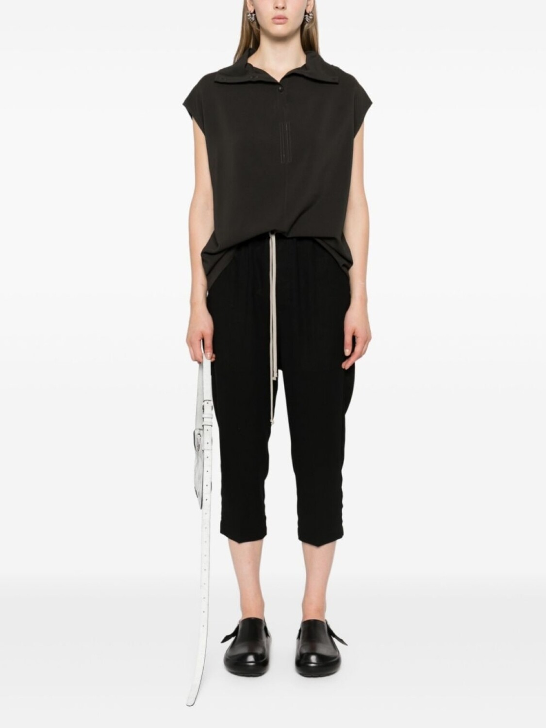 Rick Owens укороченные брюки Astaires из вирджинской шерсти, черный — фото 2