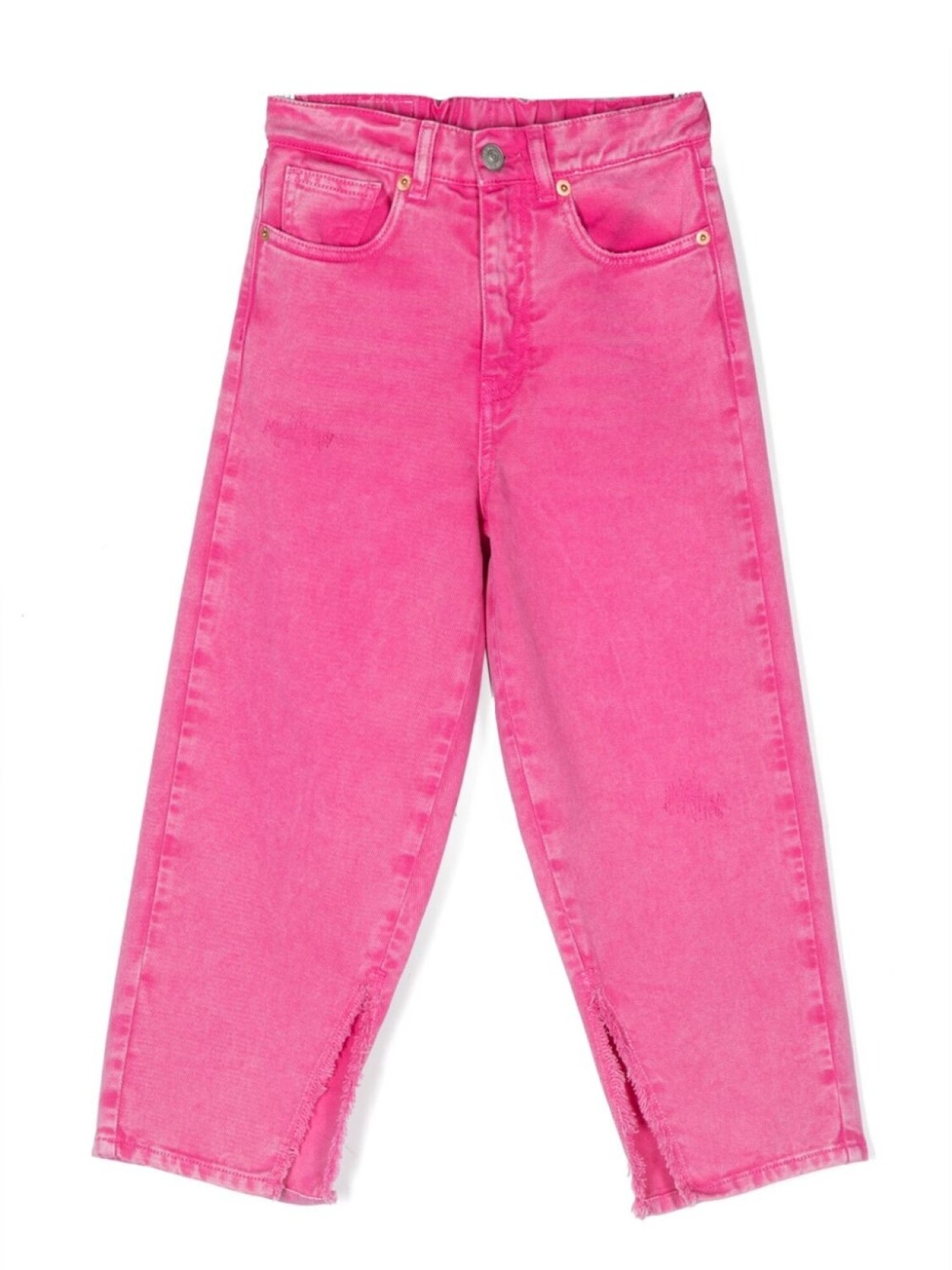 

MM6 Maison Margiela Kids широкие джинсы с нашивкой-логотипом, розовый