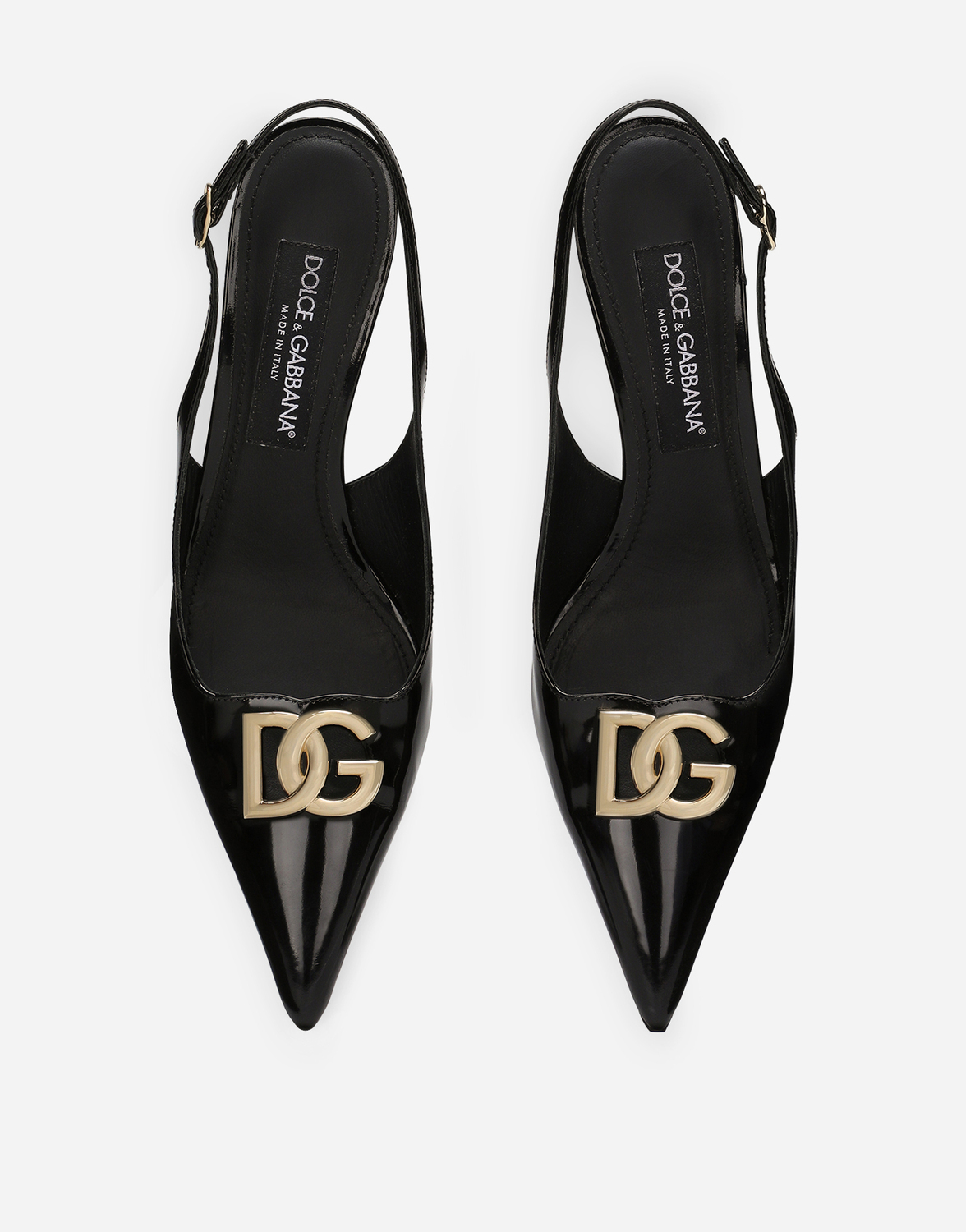 Лакированные босоножки из телячьей кожи с ремешком на пятке Dolce & Gabbana, черный — фото 4