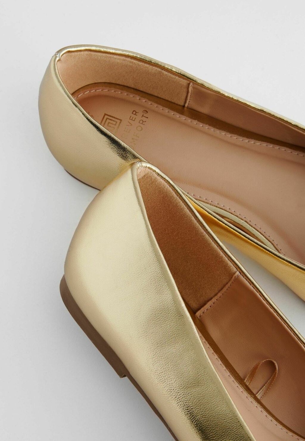 

Балетки Forever Comfort Square Toe Bow Trim Regular Fit Next, золото
