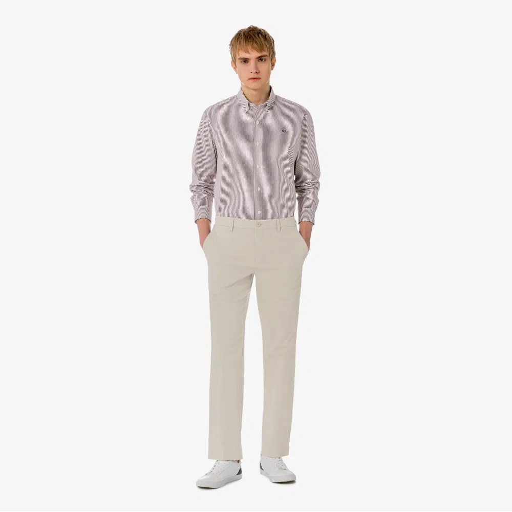 Мужские чиносы из пряжи 추연사, бежевые, от Lacoste
