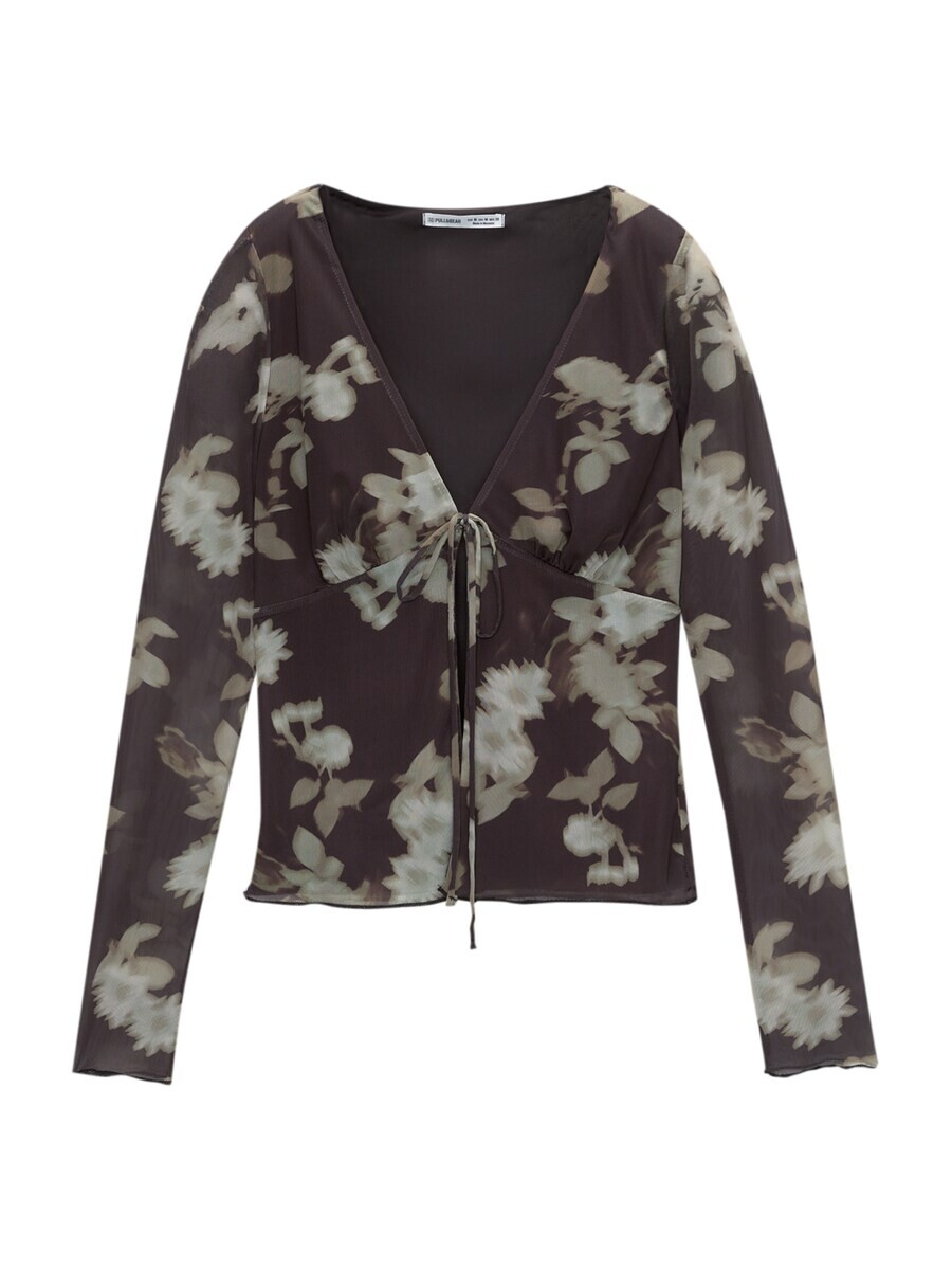 

Блузка Pull&Bear Blouse, цвет umbra/dark brown