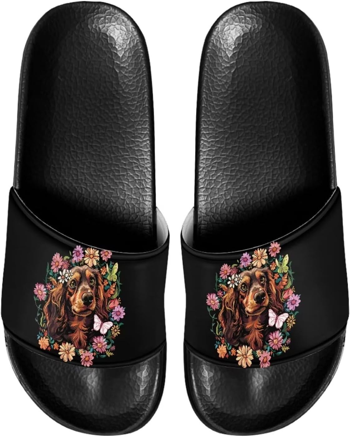 

Женские шлепанцы JUDENTIDOS с плоской подошвой, удобные сандалии на лето, Dachshund Floral