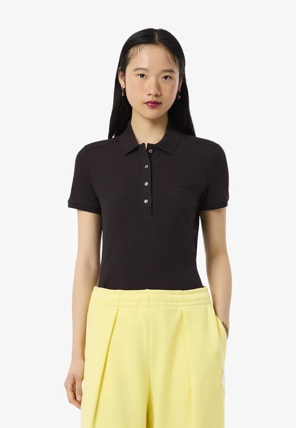Рубашка поло Lacoste Marron-La, однотонная, коричневая