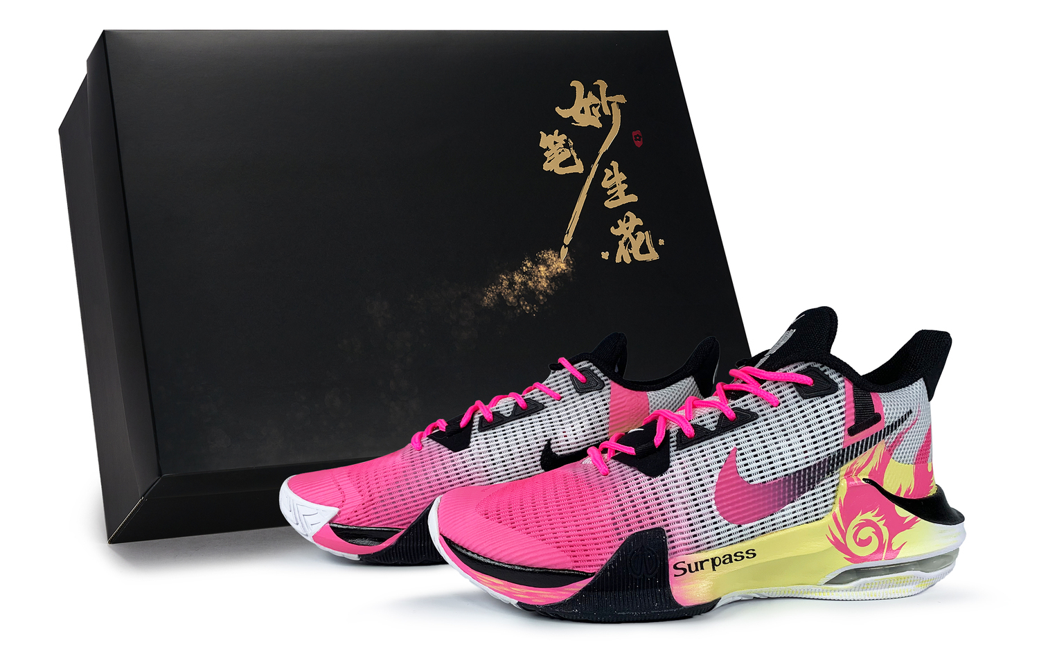 

Мужские баскетбольные кроссовки Air Max Impact Flame Speed Zhengfeng низкие Black Pink Yellow Nike, черный Pink желтый