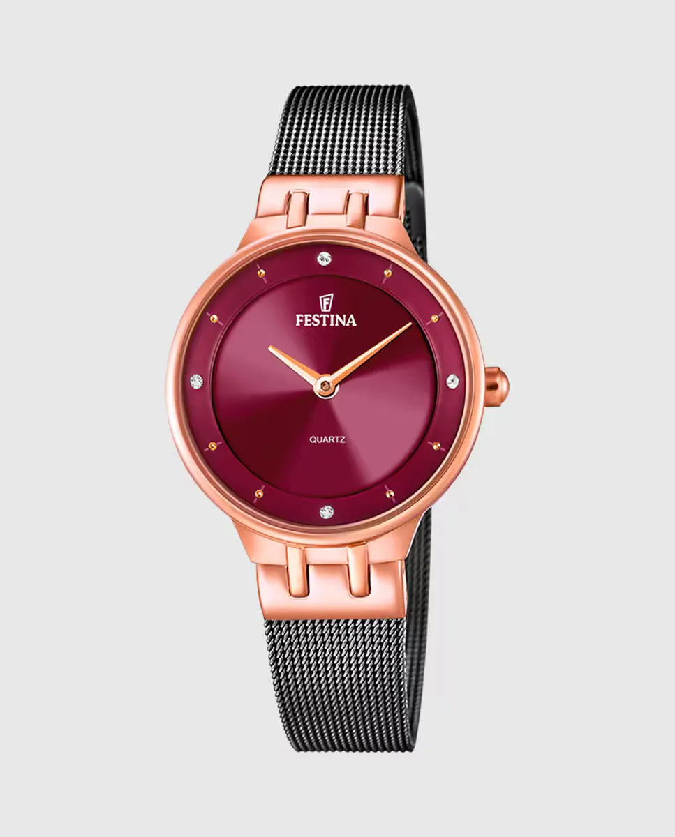 

Женские часы F20599/2 Mademoiselle из черной стали Festina, черный