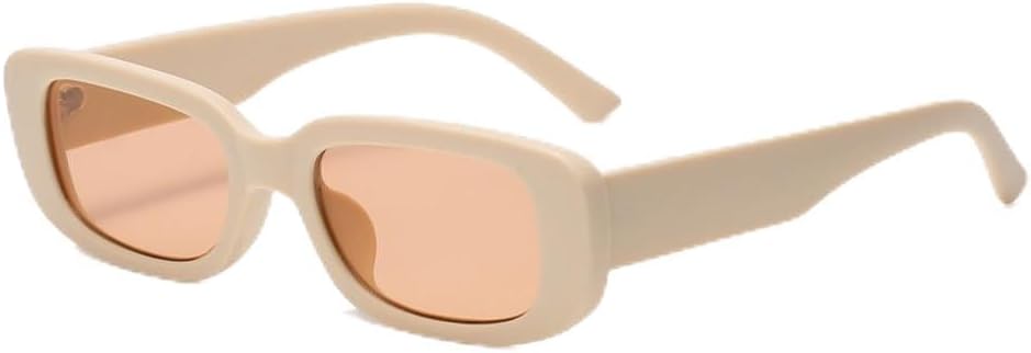 

Ретро-солнцезащитные очки маленького прямоугольного размера для женщин, популярные модели с металлическими шарнирами, модные мужские солнцезащитные очки UV400 HVTVTLA, Beige Champagne