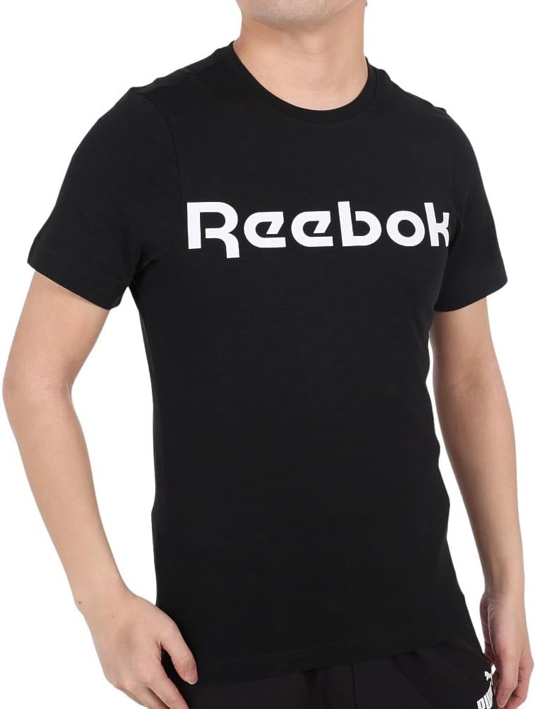 

Мужская футболка Reebok IEH24 с коротким рукавом и графическим принтом Linear Logo из серии Graphic Series, черно-белый