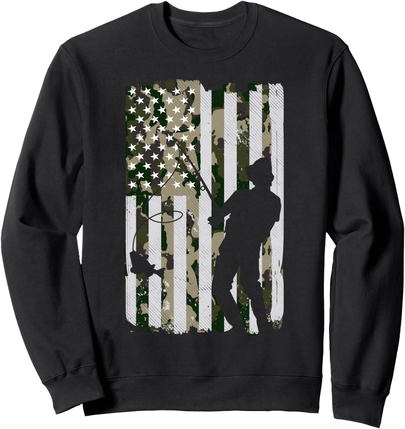 

Забавная рыболовная толстовка с американским флагом и армейским рисунком Funny Anglers And Fishing Accessories T-Shirts, черный