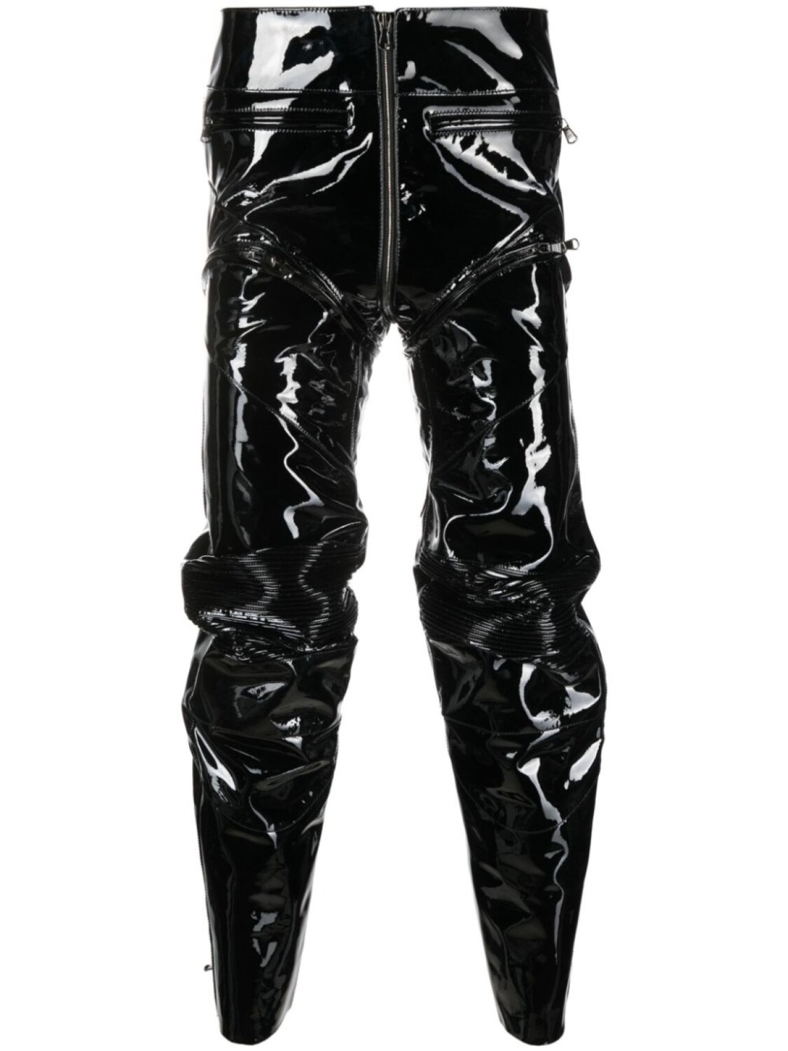 

VETEMENTS лакированные кожаные брюки со сборками, черный