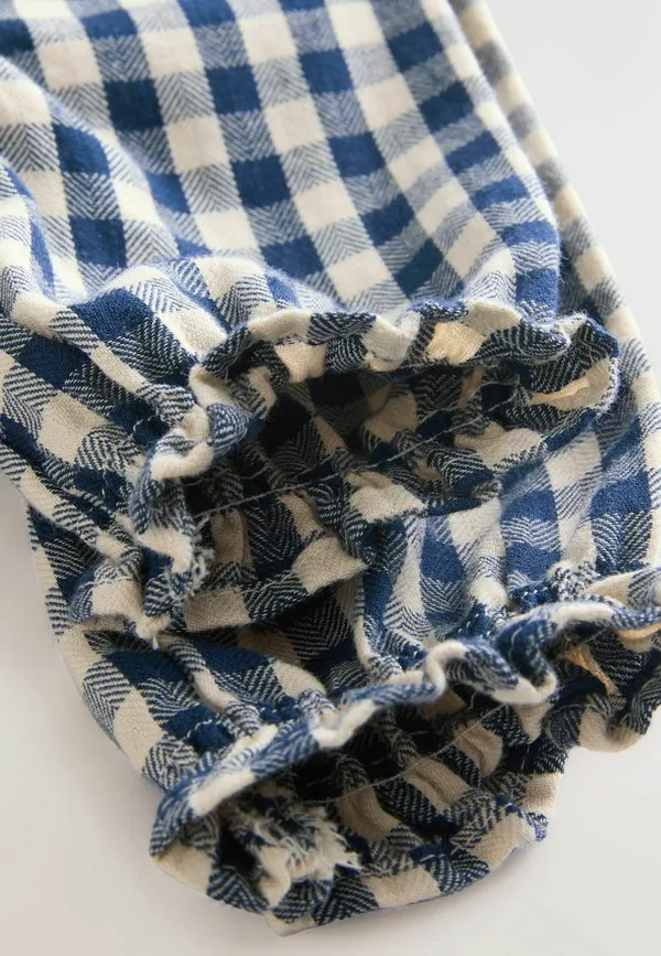 Платье повседневное, прямого кроя, с длинными рукавами Next, Navy Blue Gingham Heart — фото 4