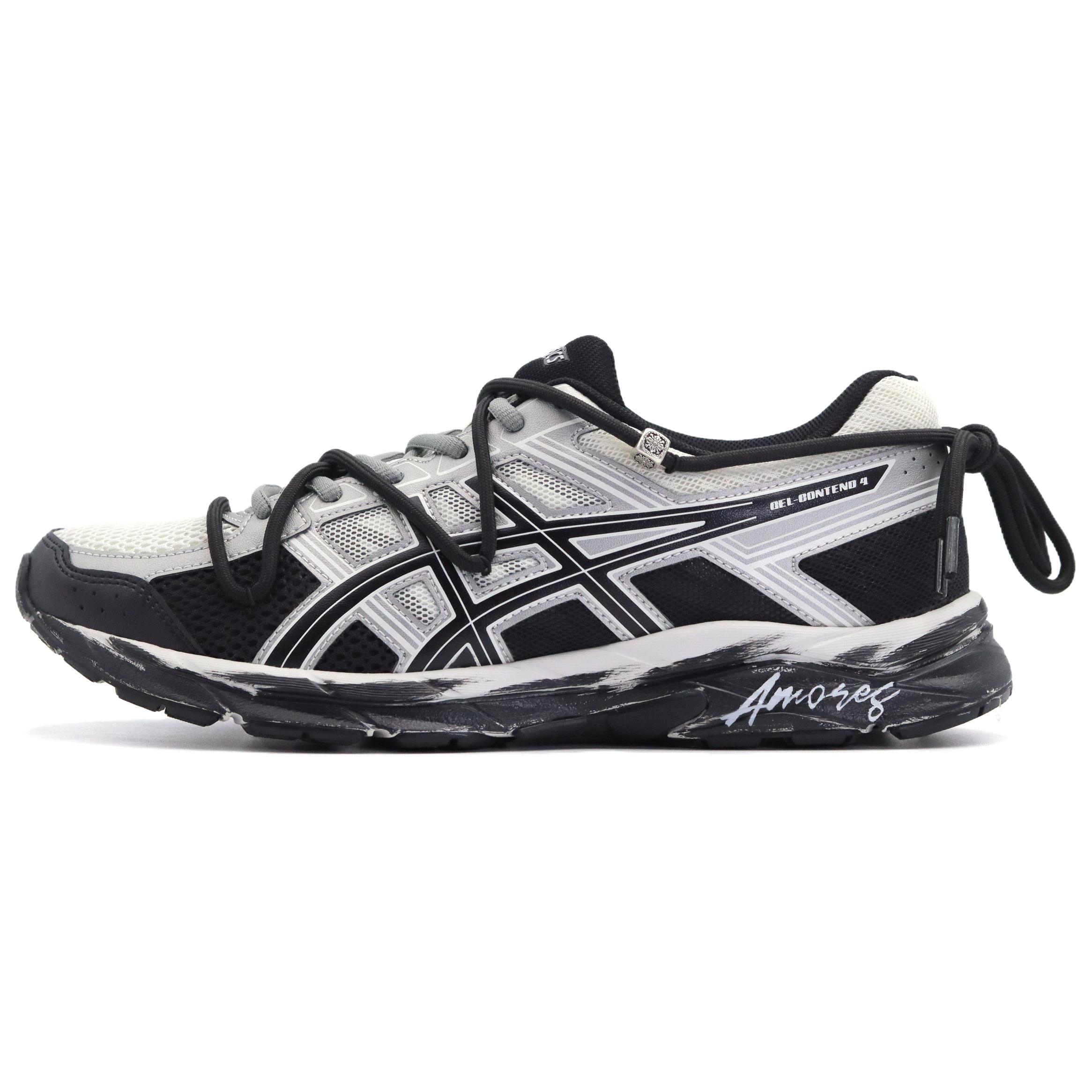 

ASICS Gel Contend 4 легкие низкие кроссовки для бега мужские черно-белые