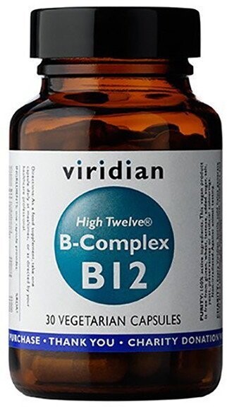 

Viridian, Биологически активная добавка High Twelve B-Complex B12, 30 капсул