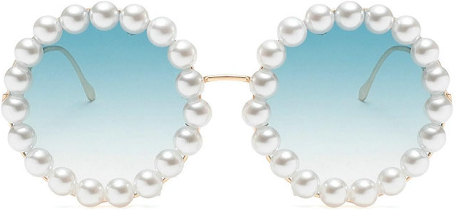 

Женские солнцезащитные очки COTIA с круглыми очками и жемчужным блеском, модные, большого размера, ручной работы, элегантные, в стиле ретро, ​​для вечеринок, модель W37, Green