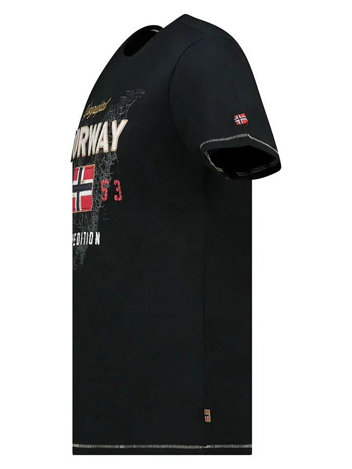 Футболка с принтом Geographical Norway, черный — фото 3