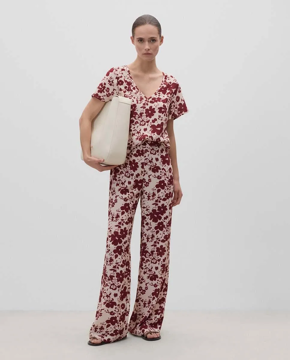 

Женские брюки свободного кроя с принтом Simorra, бордовый