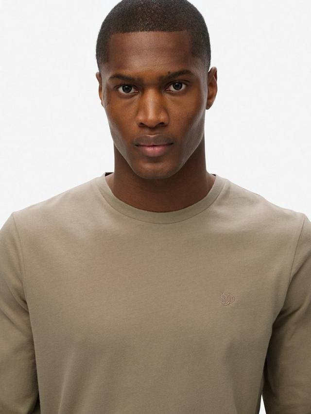 Классическая хлопковая футболка с длинными рукавами Regular Fit Superdry, Vintage Khaki — фото 4