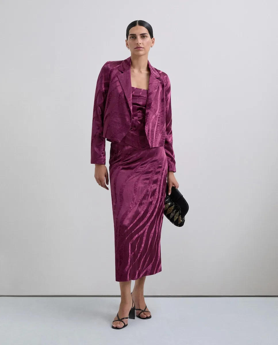 

Женский жаккардовый блейзер с отложным воротником Scalpers, фиолетовый