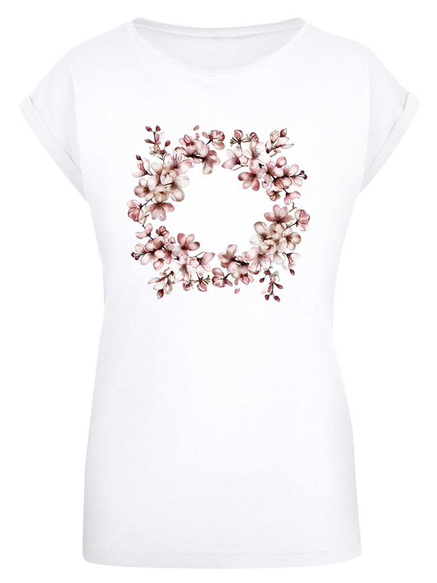 

Рубашка F4NT4STIC Rosa Frühlings Blumenkranz Dekor, белый