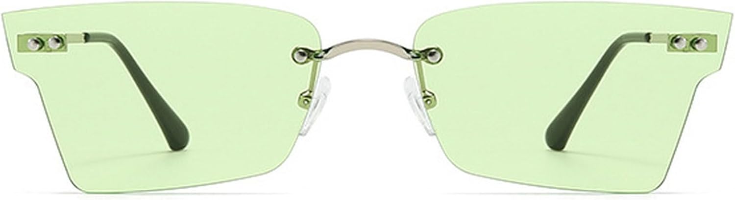 

Солнцезащитные очки без оправы прямоугольной формы для женщин и мужчин, модные солнцезащитные очки, маленькие квадратные солнцезащитные очки для женщин, летние очки для путешествий mincl, Light Green