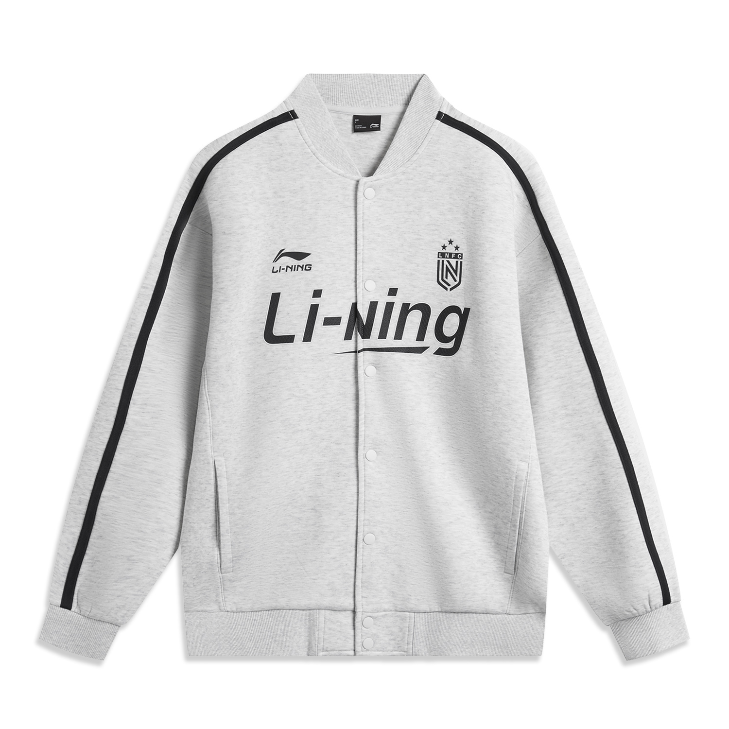 

LINING Спортивная бейсбольная куртка унисекс серый меланж, Heather Gray Stone Gray