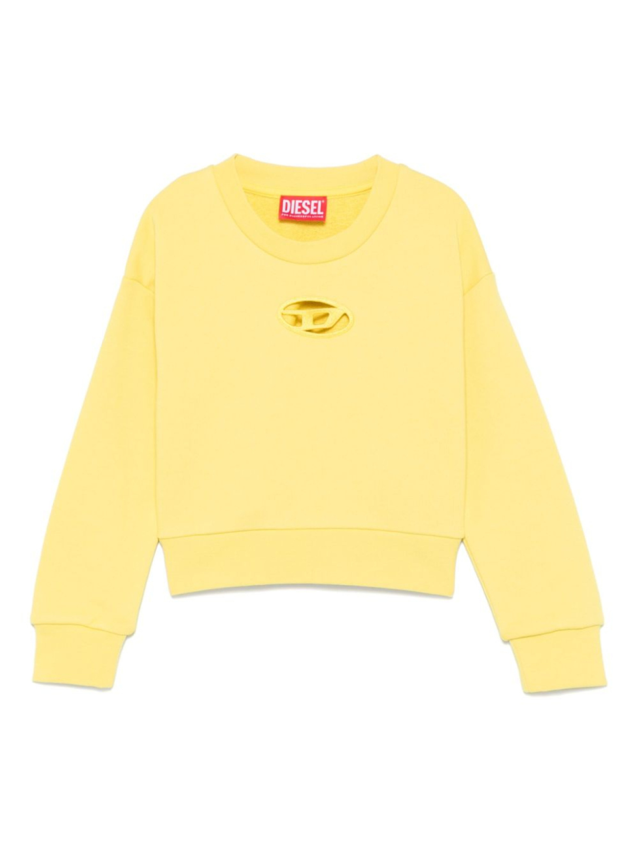 

Diesel Kids толстовка Oval D с вырезами, желтый