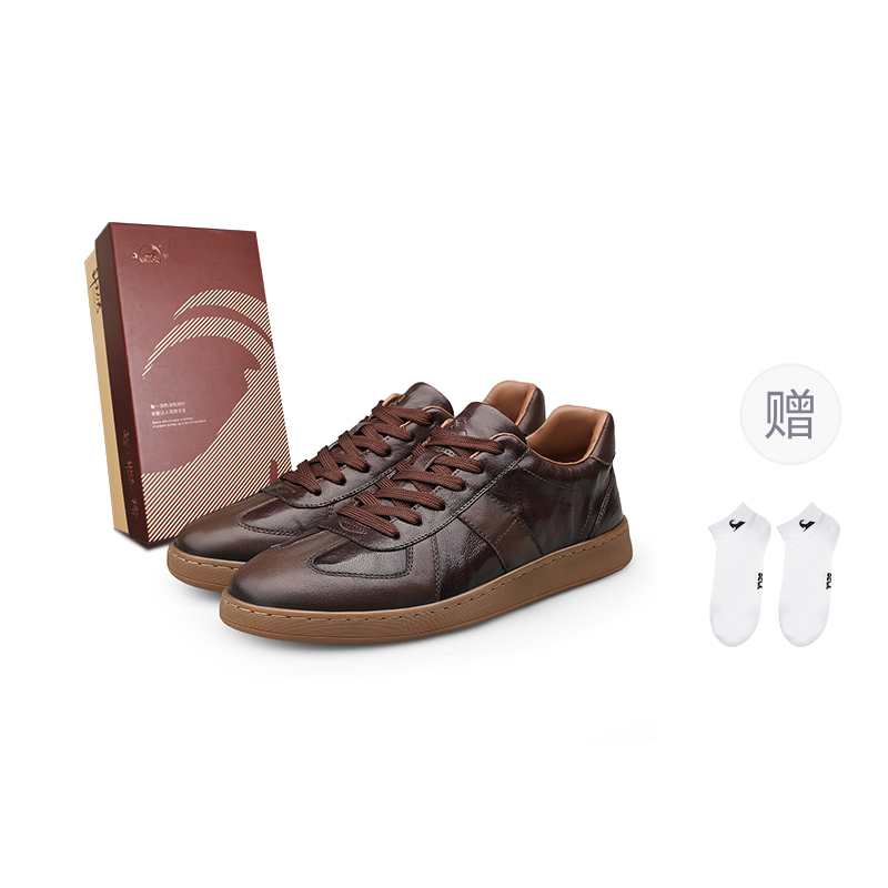

Slip Resistant, Abrasion Resistant, Breathable Low top Skateboard Shoes Unisex BECK, коричневый[comes with brand socks]
