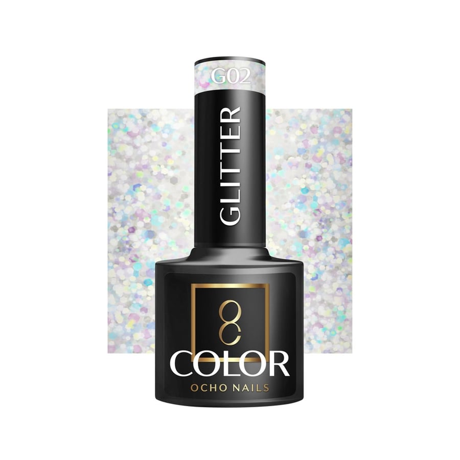 

OCHO NAILS Гибридный лак для ногтей с блестками G02 -5 г Active Shop