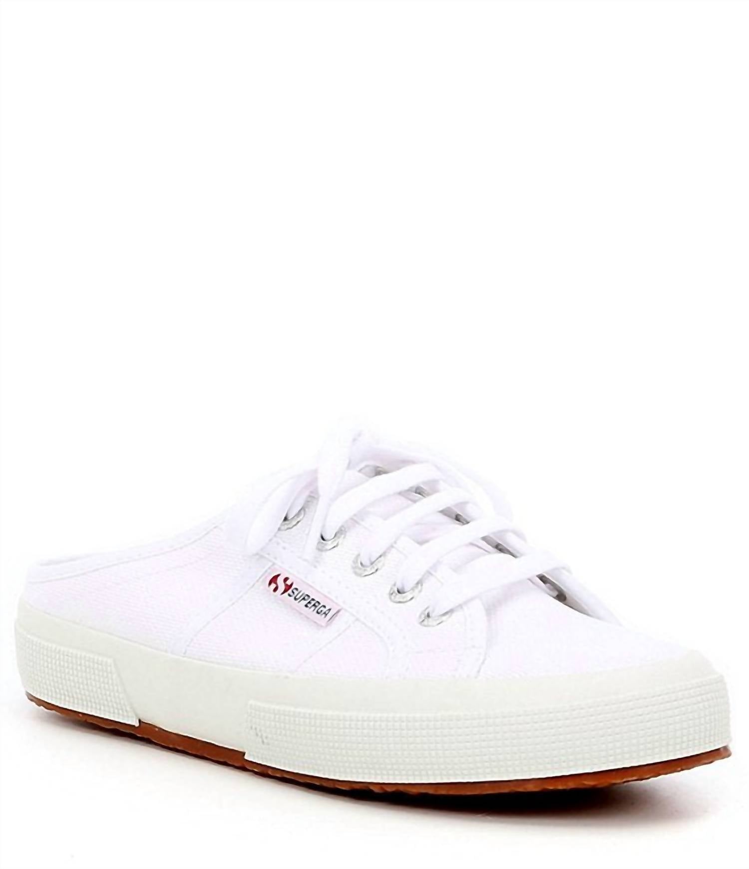 Женские мюли на низком каблуке белые Superga — фото 2