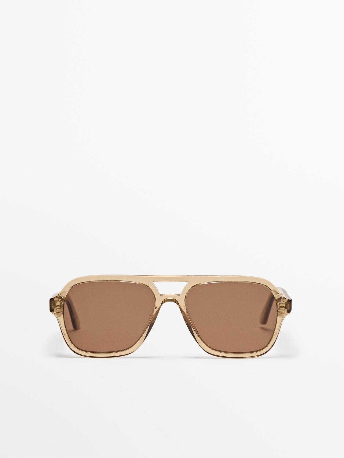 

Прозрачные солнцезащитные очки-авиаторы Massimo Dutti, оранжевый