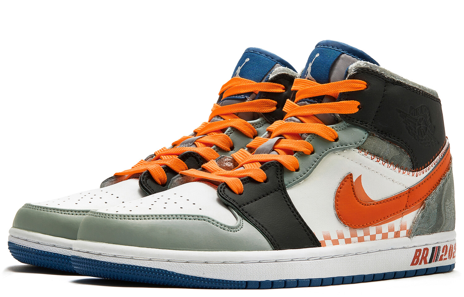 

Кроссовки Air Jordan 1 Vintage Basketball Shoes Women's High-top Green/white/orange, оливковый, Зеленый, Кроссовки Air Jordan 1 Vintage Basketball Shoes Women's High-top Green/white/orange, оливковый