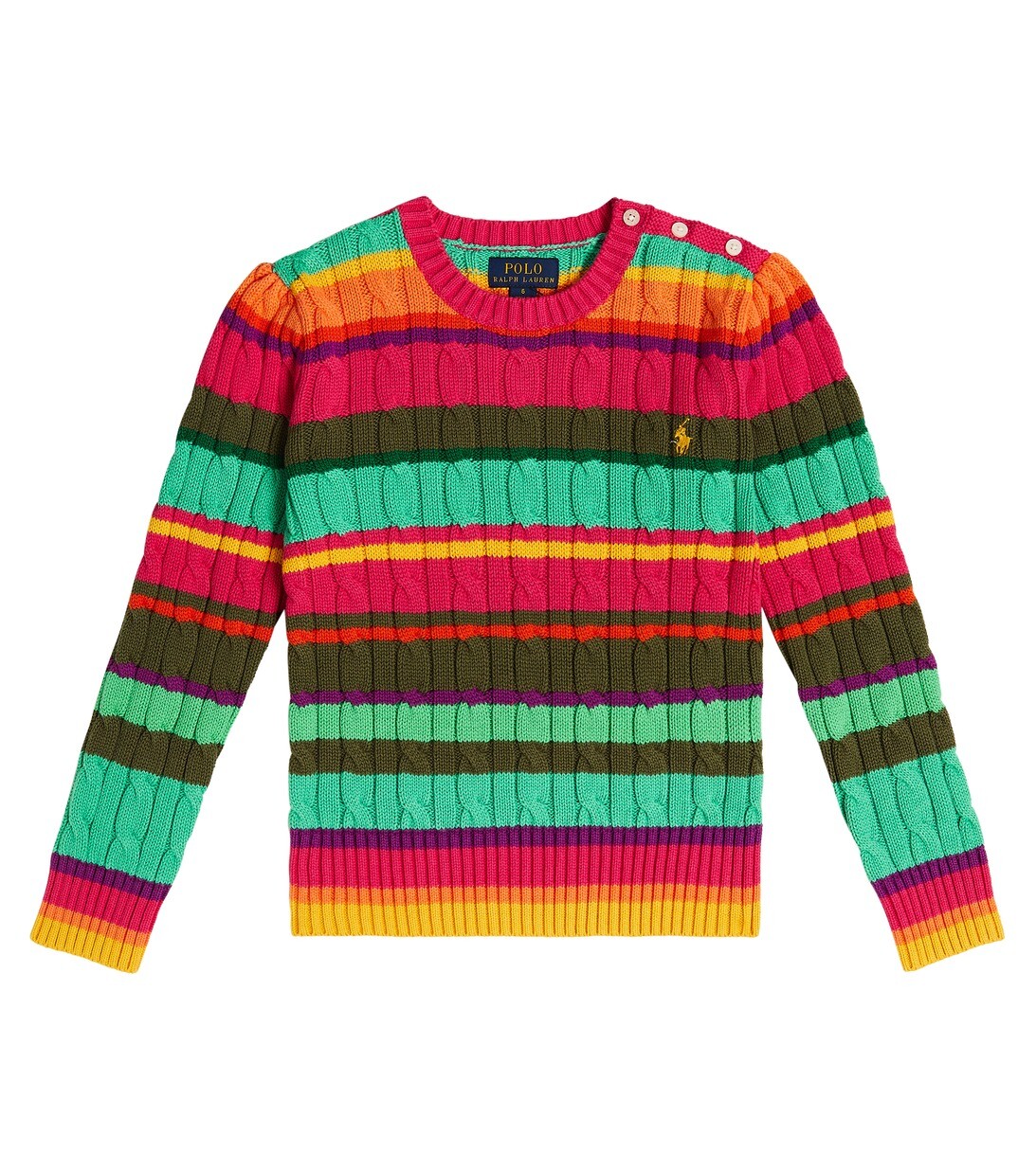 

Хлопковый свитер косой вязки Polo Ralph Lauren, зеленый