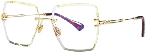 

Классические женские солнцезащитные очки без оправы квадратной формы 2027 года с градиентным переходом цвета и защитой от УФ-излучения UV400 MTZJH, Clear