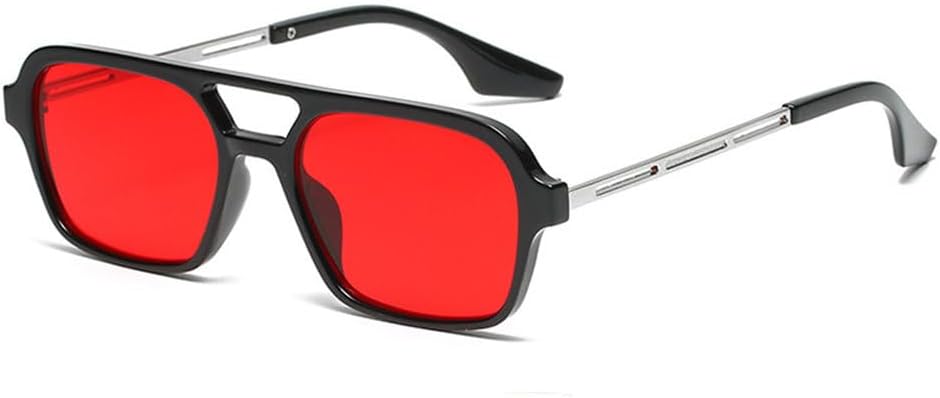 

Модные солнцезащитные очки с двойной перемычкой для женщин, модные мужские солнцезащитные очки с защитной пленкой Ocean Film Shades UV400, трендовые солнцезащитные очки HVTVTLA, Black Red