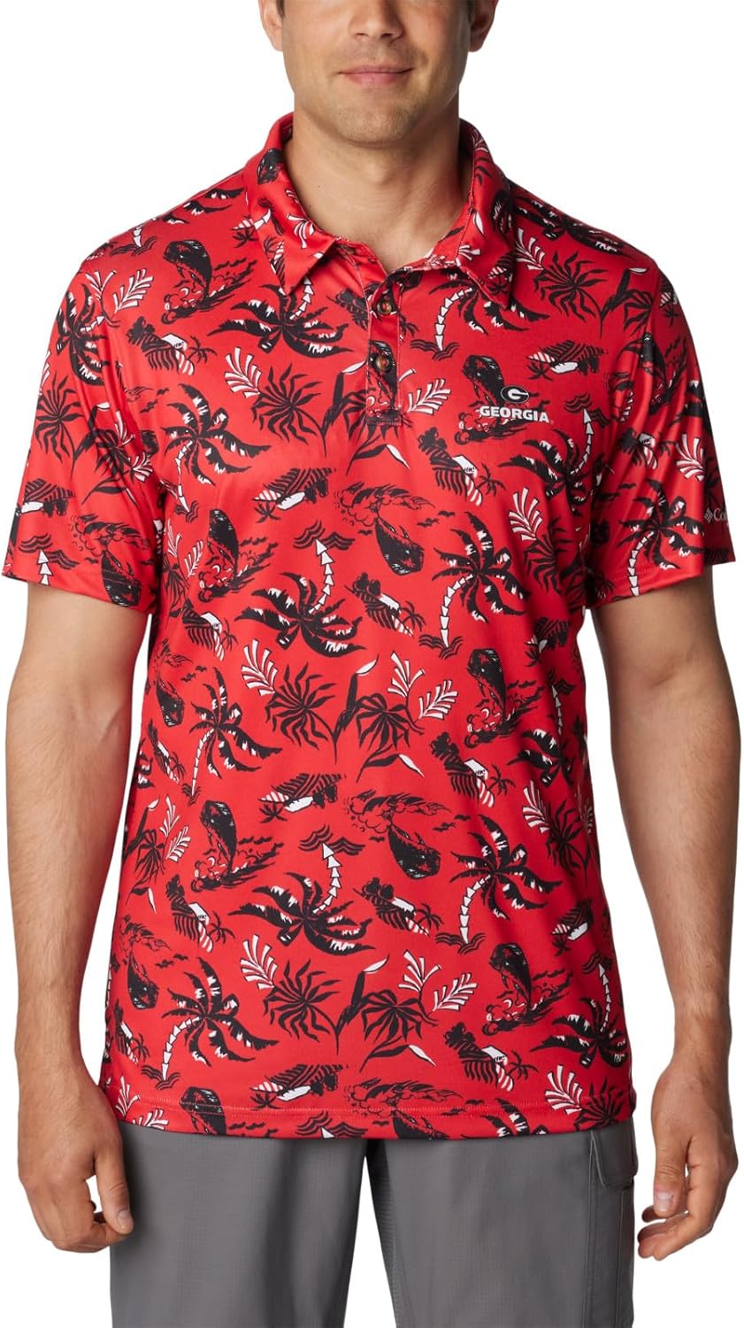 

Мужская поло Columbia Collegiate Super Terminal Tackle, Uga - Bright Red Dorado Isle Print, Красный, Мужская поло Columbia Collegiate Super Terminal Tackle, Uga - Bright Red Dorado Isle Print