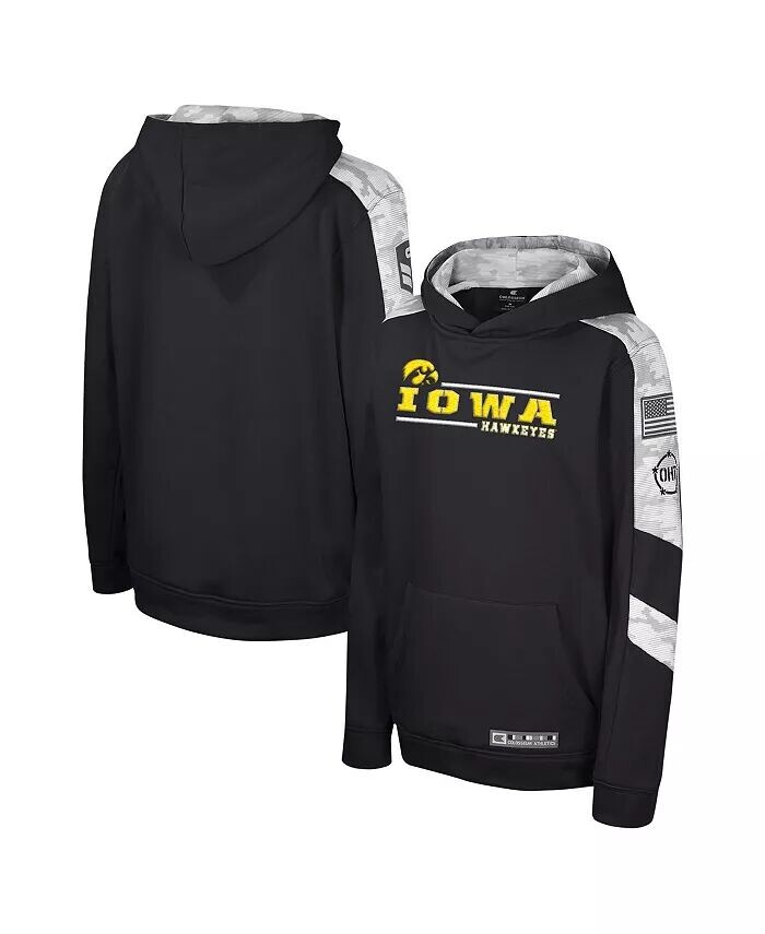 

Толстовка с капюшоном Big Boys Black Iowa Hawkeyes OHT в стиле милитари Cyclone Digital Camo Colosseum