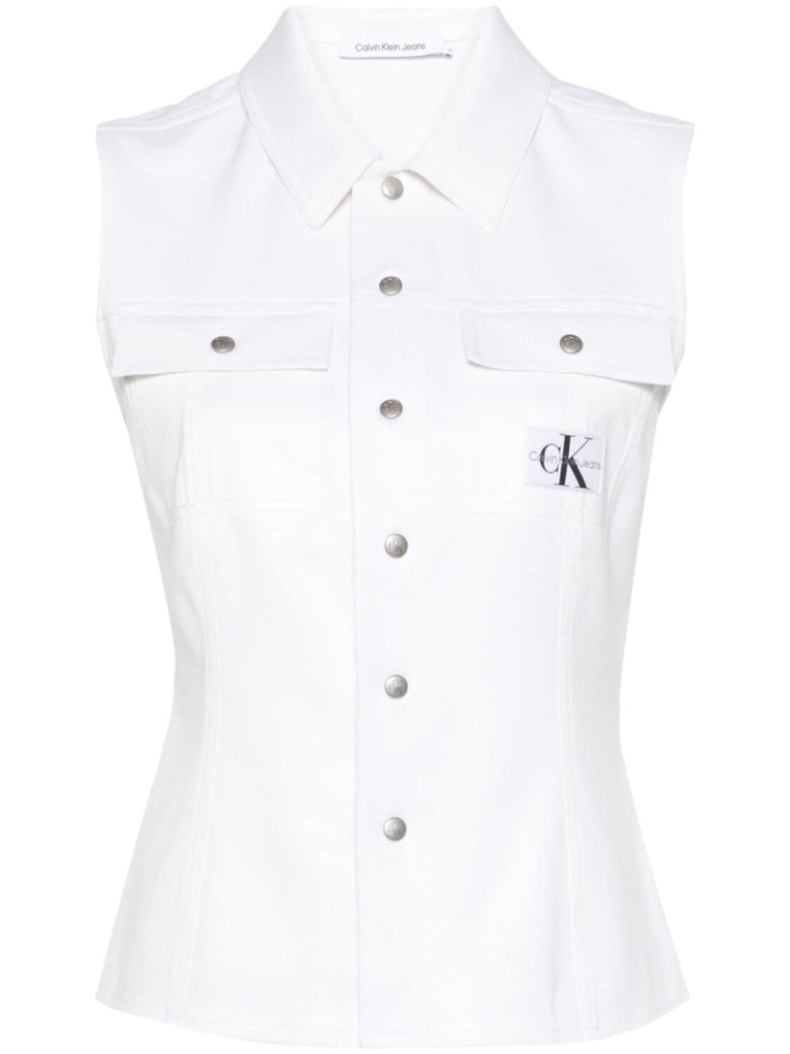 

Calvin Klein Jeans топ с нашивкой-логотипом, белый
