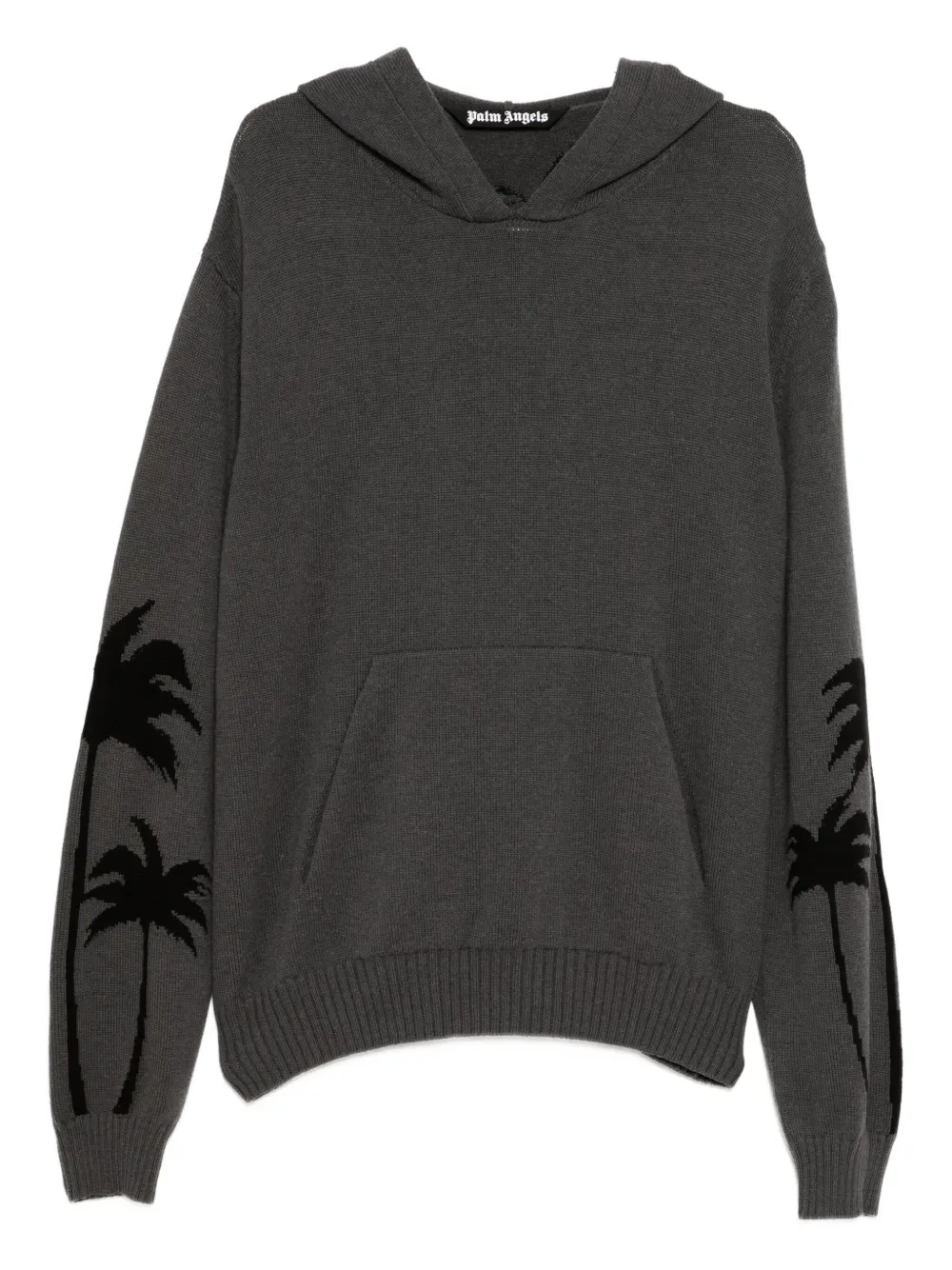 

Джемпер с капюшоном и принтом Palm Angels, серый