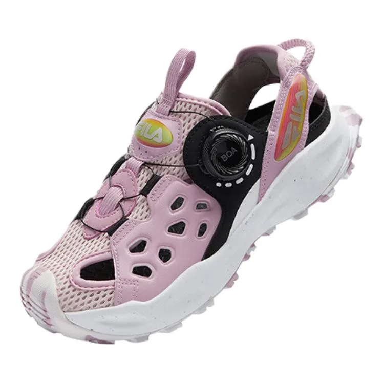 FILA KIDS Детские сандалии с противоскользящей подошвой, устойчивые к истиранию, дышащие, розово-фиолетовые — фото 4
