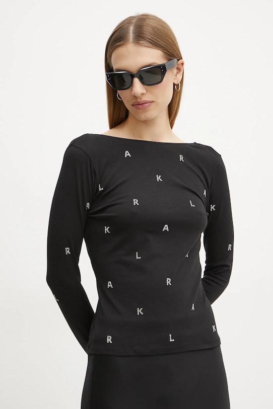 

Лонгслив Karl Lagerfeld, черный