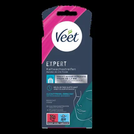 

Полоски с холодным воском Expert для лица для всех типов кожи, 20 шт., Veet