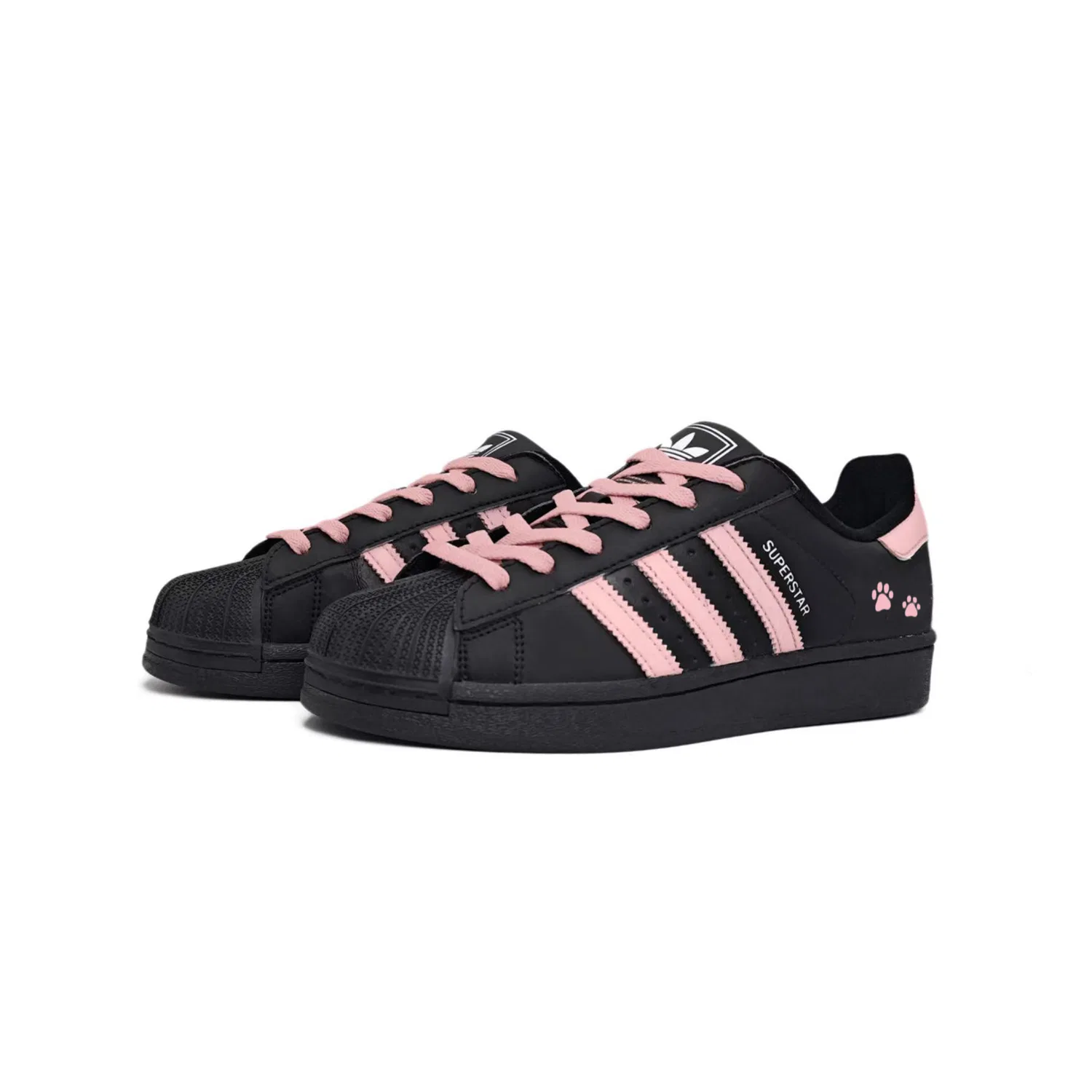 Кроссовки для скейтбординга Superstar 2 Sweetheart Cat Leather Low top детские, черный pink, для подростков Adidas Originals — фото 4