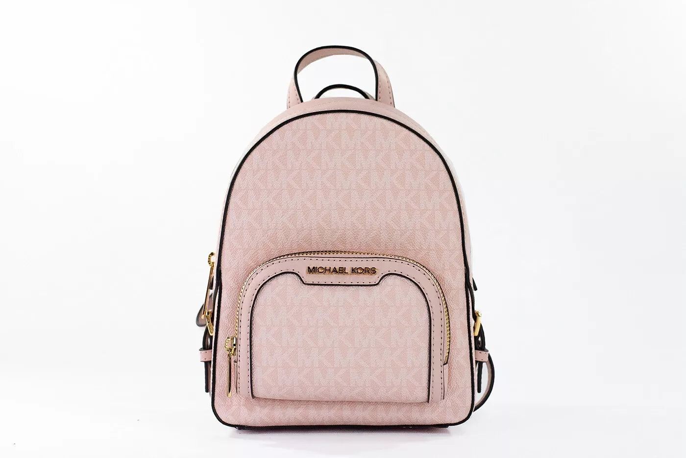 

Michael Kors Jaycee Mini XS кожаный рюкзак с карманом на молнии Powder Blush женский розовый