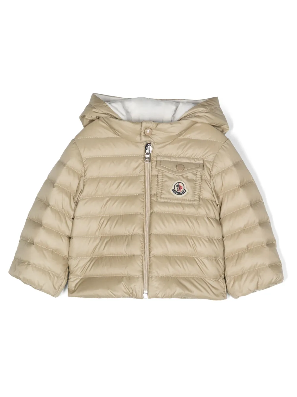 

Пуховик с логотипом Moncler Enfant, нейтральный