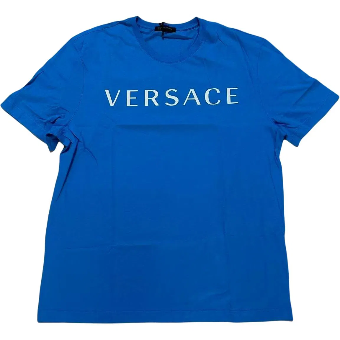 Футболка мужская синяя crew neck moderate straight fit VERSACE, Blue