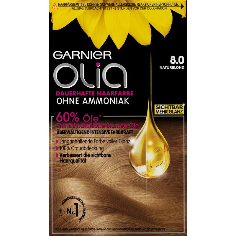 

Перманентный цвет волос 8.0 натуральный блондин Garnier, 1 шт.